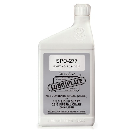 Lubriplate Spo-277, 12/2 Lb Btls, Iso-460 Tacky Fluid For Worm Gear Applications, PK12 L0247-013